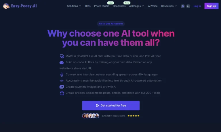 Easy Peasy AI website