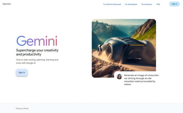 Gemini AI website